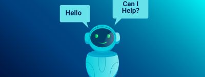 graphic of chatbot asking if can help