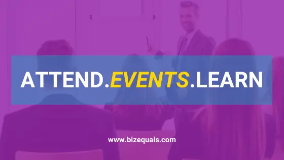 Graphic of Attend Events Learn