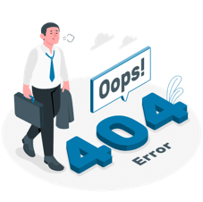 Illustration of man with 404 error on new technology