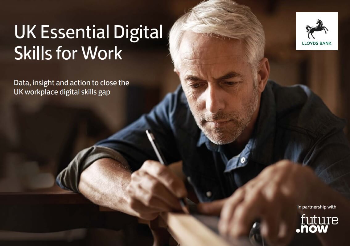 Graphic UK essential digital skills for work report by Lloyds bank and futuredotnow