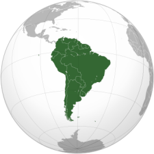 Globe graphic of South America