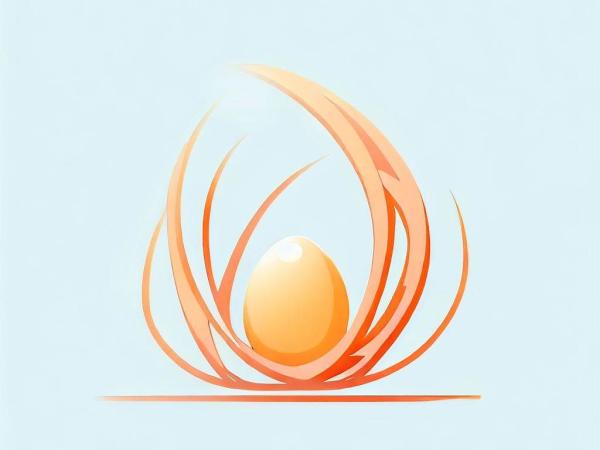 stylised egg incubating in a nest