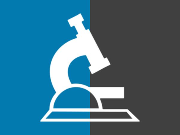 Vector drawing of a microscope representing innovating with leading science companies